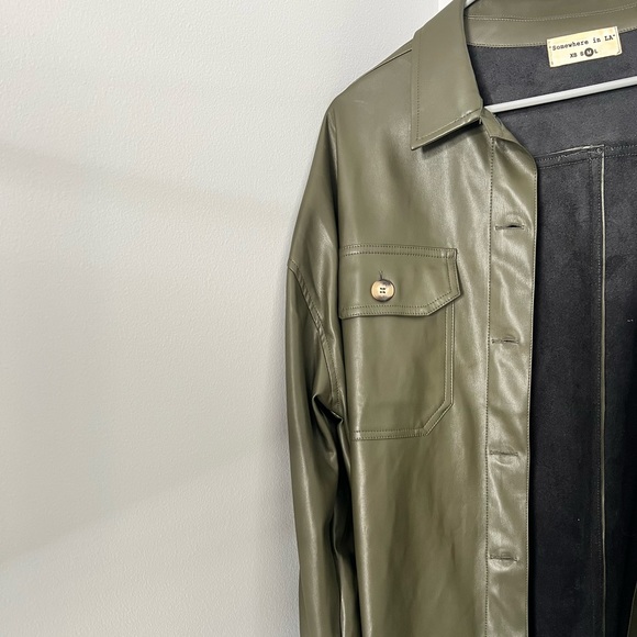 somewhere in la • leather shacket size M - Picture 2 of 5